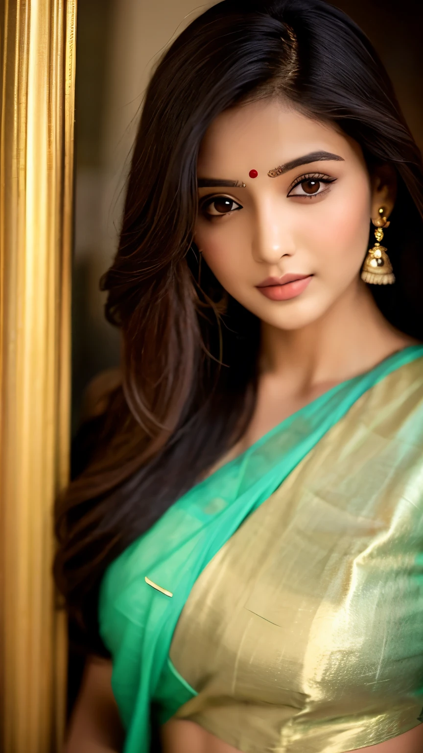 a woman in a sari posing for a photo, traditional beauty, indian, indian super model, indian goddess, south east asian with long, gorgeous woman, sexy girl with dark complexion, very attractive and beautiful, gorgeous beautiful woman, indian girl with brown skin, very beautiful girl, photo of a beautiful woman, dressed in a sari, lovely woman, very beautiful woman