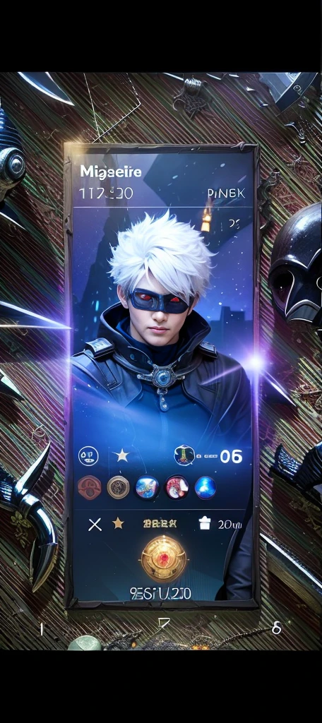 a close up of a guy with a steampunk mask on, Best quality, masterpiece, detailed skin texture, detailed clothes texture, detailed face, super detail, 8k, intricate detail, 1 boy, The color doesn't change, Muscle guy, 1 guy, strong red eye glow (red eye:1.2), holding a sword and a fire.