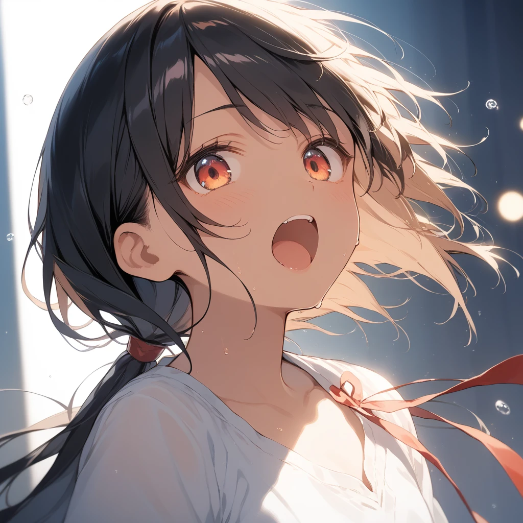 score_9, score_8_up, score_7_up, source_anime, best quality, masterpiece, official art, absurdres, highres, ultra-detailed,waifu2x,Collection: Slice of Life,break,1girl, tomboy, dark-skinned female, short hair, low ponytail, flat chest, beautiful detailed eyes, short shorts, sweat, open mouth, (yawn:0.3), sleepily, outdoors, wind, break,dewy skin, perspiration on the skin,skin texture, fine lines, pores, natural imperfections,light reflections, glossy skin, shiny skin,break,Rim Lighting, Subsurface Scattering, God Rays, Chromatic Aberration, Bokeh, Lens Flare, Volumetric Lighting, Anamorphic Lens Flare, Bloom, Depth of Field,backlight, soft bounced lighting, soft natural lighting, candolelight, neon light, hard(soft) shadows, spot light,break,(clear line illustration:1.2),very high resolution, very aesthetic, super detailed skin, Best sexual lighting powered by famous artist, 8k,cute picture,beauty illustration,photoshop_(medium),,(Detailed Lighting),best anime 8k konachan wallpaper, pixiv contest winner,