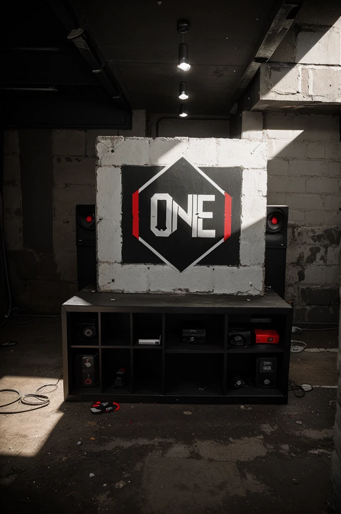 Can you built logo for a rock band called "One OP Rock" with black and white based colour and red in "OP" word
