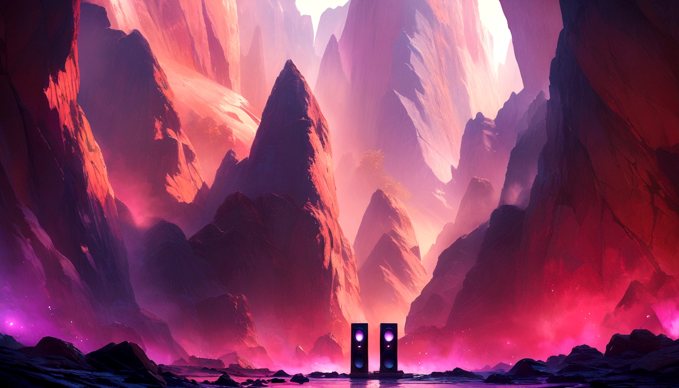 Ultra-realistic landscapes, Two huge speakers, And a little background