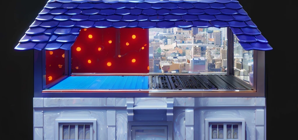 3d style, simplified design, 3d render, glossy texture, smooth 3d model, multiple light sources, rim light, sharp post effects render, (glossy plastic texture with multiple big light probe refractions), perfect cgi, smooth silhouette, high intensity refraction, (super glossy material), most beautiful vfx , blue background, plastic refractions, realistic, 4k, high resolution, rim light, photo shoot, commercial photo, profile shot, 4k, rim light, high resolution, 4k, glossy texture, smooth 3d model, multiple light sources, rim light, sharp post effects render, (glossy metallic texture with multiple big light probe refractions), perfect cgi, cgi art created only with gradients, smooth silhouette, high intensity refraction, (super glossy chrome material), most beautiful vfx, blue background, chrome metal refractions, multiple light sources, rim light, sharp post effects render, perfect cgi, digital art, detailed digital art, reflective, best quality, 4k, masterpiece:1.2, ultra-detailed, realistic, vivid colors, dark and moody lighting, The image of the highest quality, ensuring every detail is showcased perfectly. It in 4k resolution, allowing viewers to immerse themselves in the richness of the colors and intricate details. The realistic rendering. under the spotlight, reflecting, high-resolution image, realistic rendering, dark background, and rim light photorealistic The image features three characters standing in front of three houses. The characters are a red-haired mermaid, a purple cat, and an orange dog. They are each holding a yellow maraca