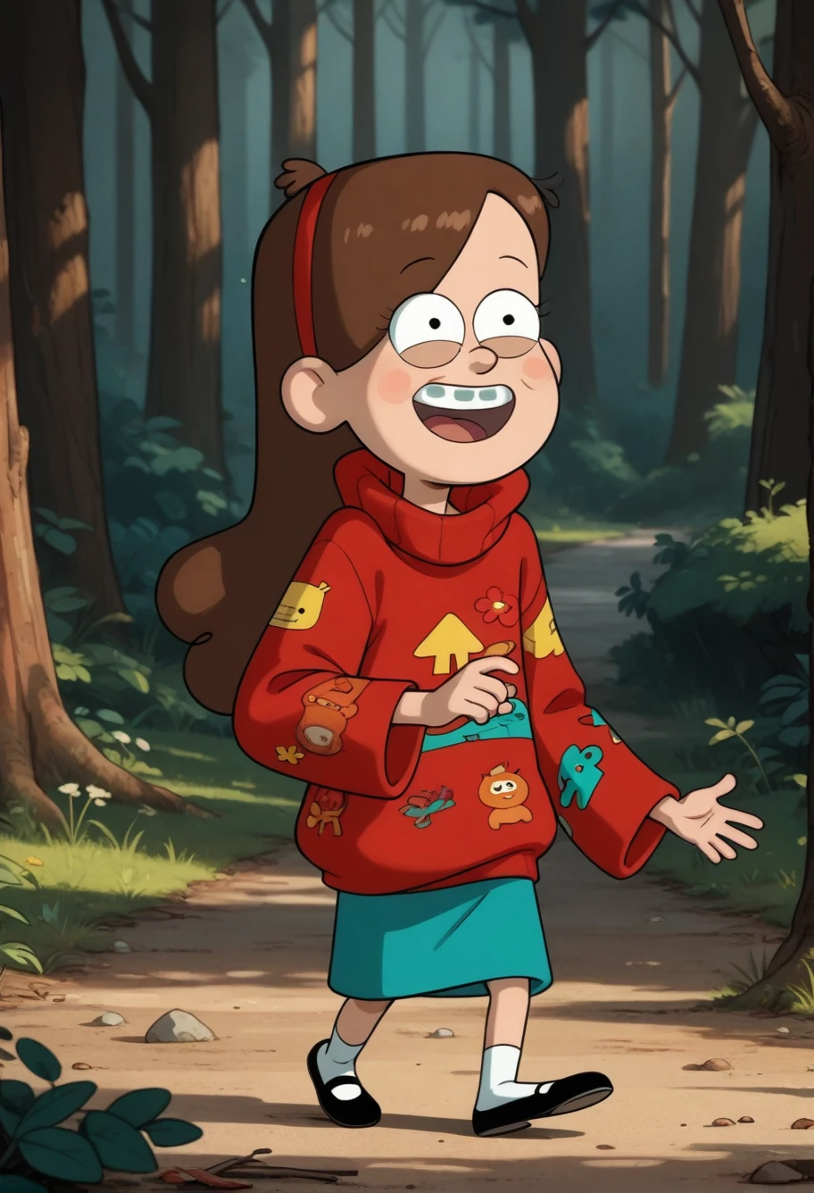 score_9, score_8_up, score_7_up, score_6_up, score_5_up, score_4_up, Mabel, sweater, in the woods, happy,. journal