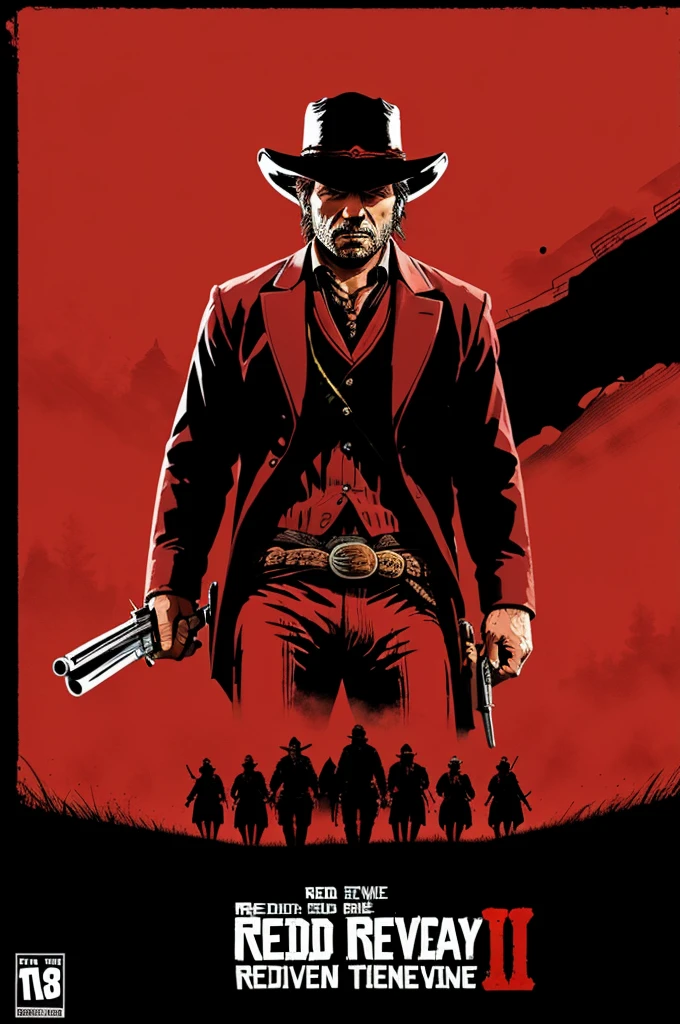 A title called red dead revenge with the style of red dead redemption 2