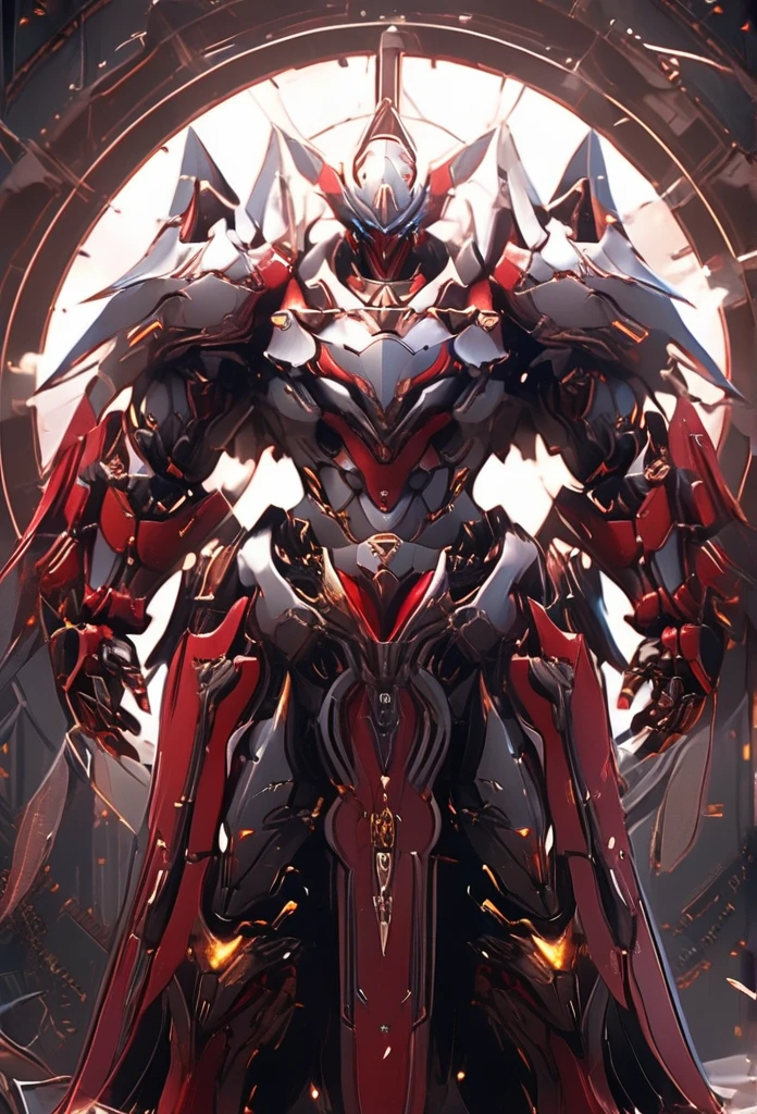 six hands，man，Mech warrior，heavy sword，There is a circle of mechas surrounding him behind him。