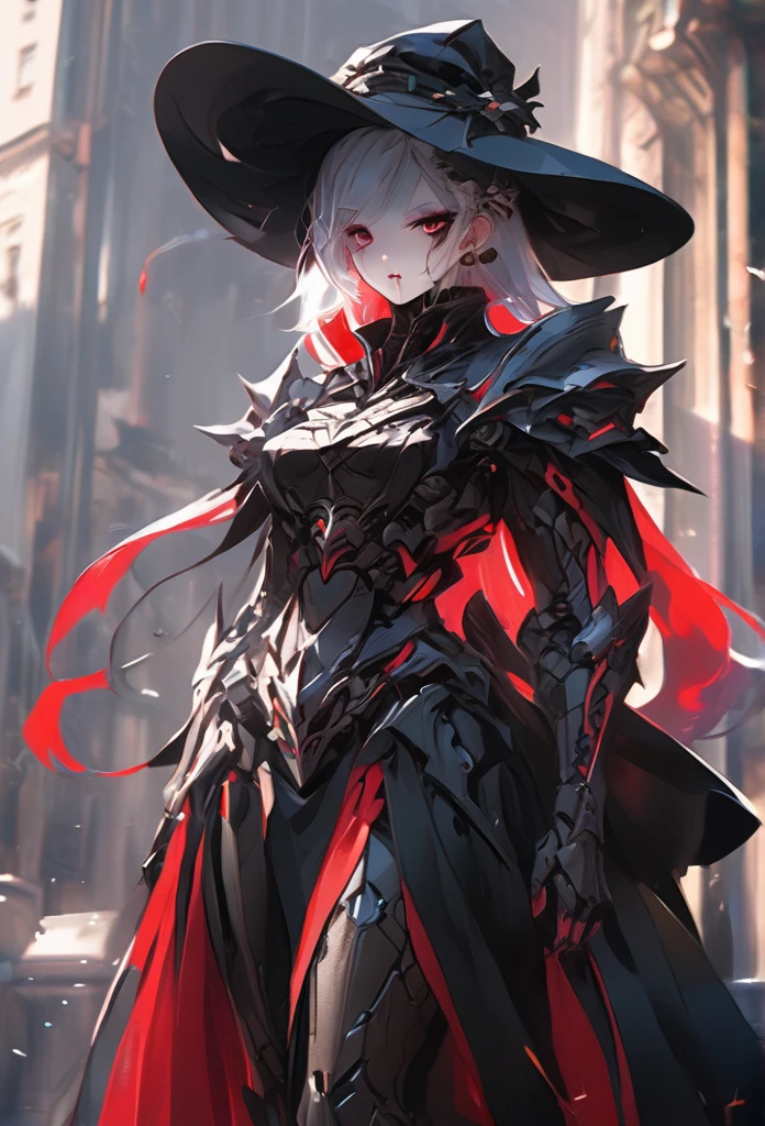 masterpiece, best quality,
Digital Painting Of Vampire Girl In Gothic Dress, wide brim hat, black hat, wide skirt, full body, Intricate Medium Black, Anime Eyes, Expressive Blood-Shot Eyes, Blush, Slight Smile, Digital Art, Digital Illustration, Vivid Colors, 8k, UHD, HDR, Realistic Texture, Extreme Detailed, Depth Of Field Concept Art Highly Professionally, Art By Makoto Shinkai, Stanley Artgerm Lau, Wlop, Rossdraws, Render In Blender, Unreal Engine, , Trending On Artstation 