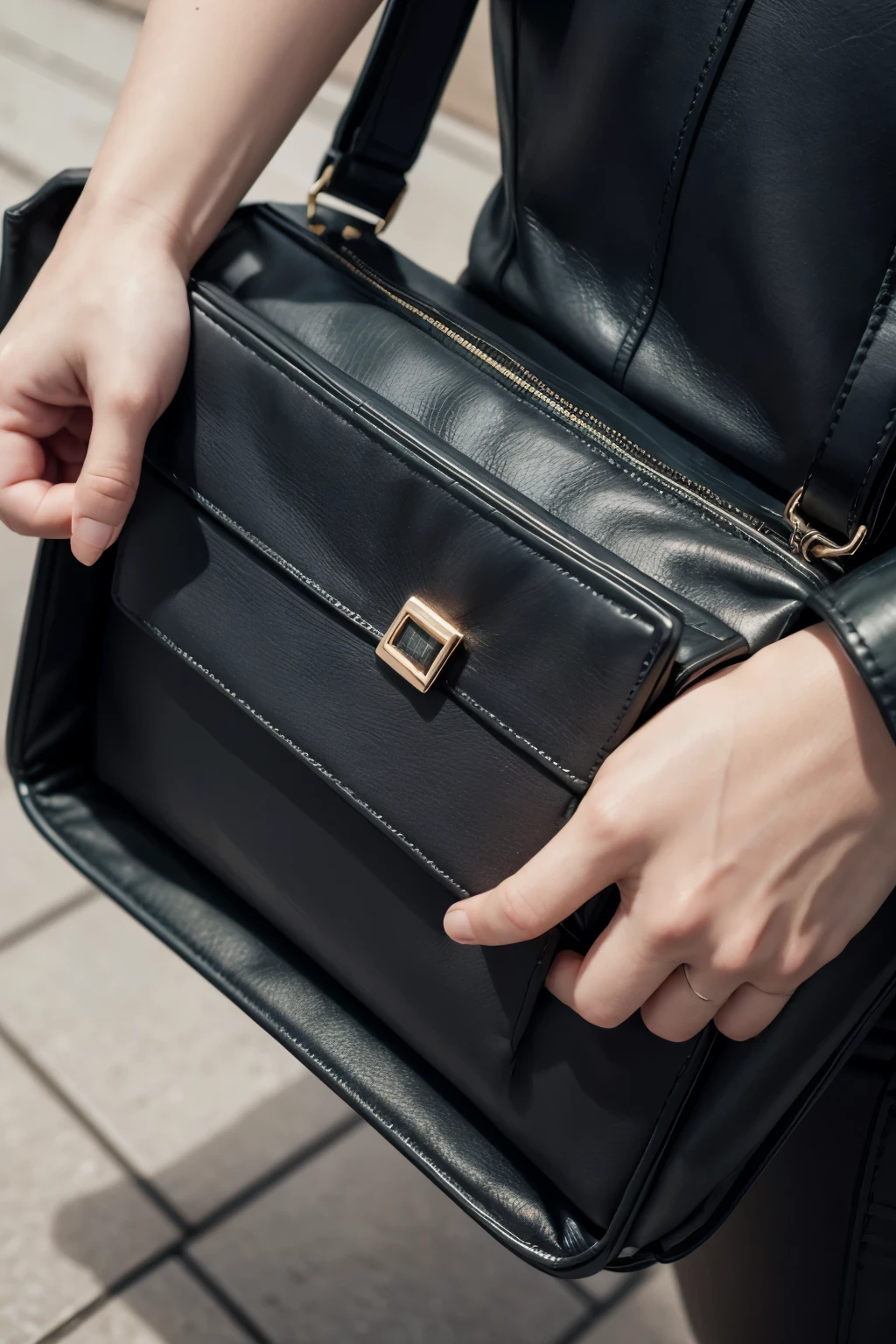 Small closed briefcase with the name of an existing jewelry store 