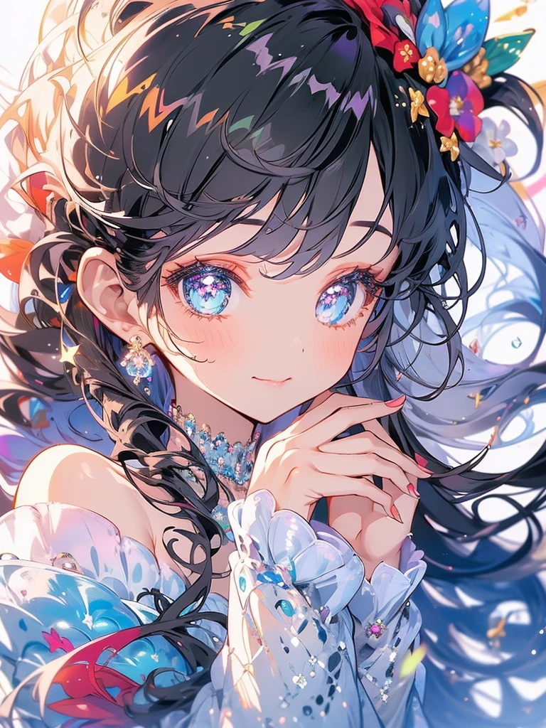 (masterpiece, best quality:1.2), cute,(Woman of) unsurpassed beautyglitter background
Spectacular view
One beautiful girl in a thousand years,princess,cuteoff shoulder