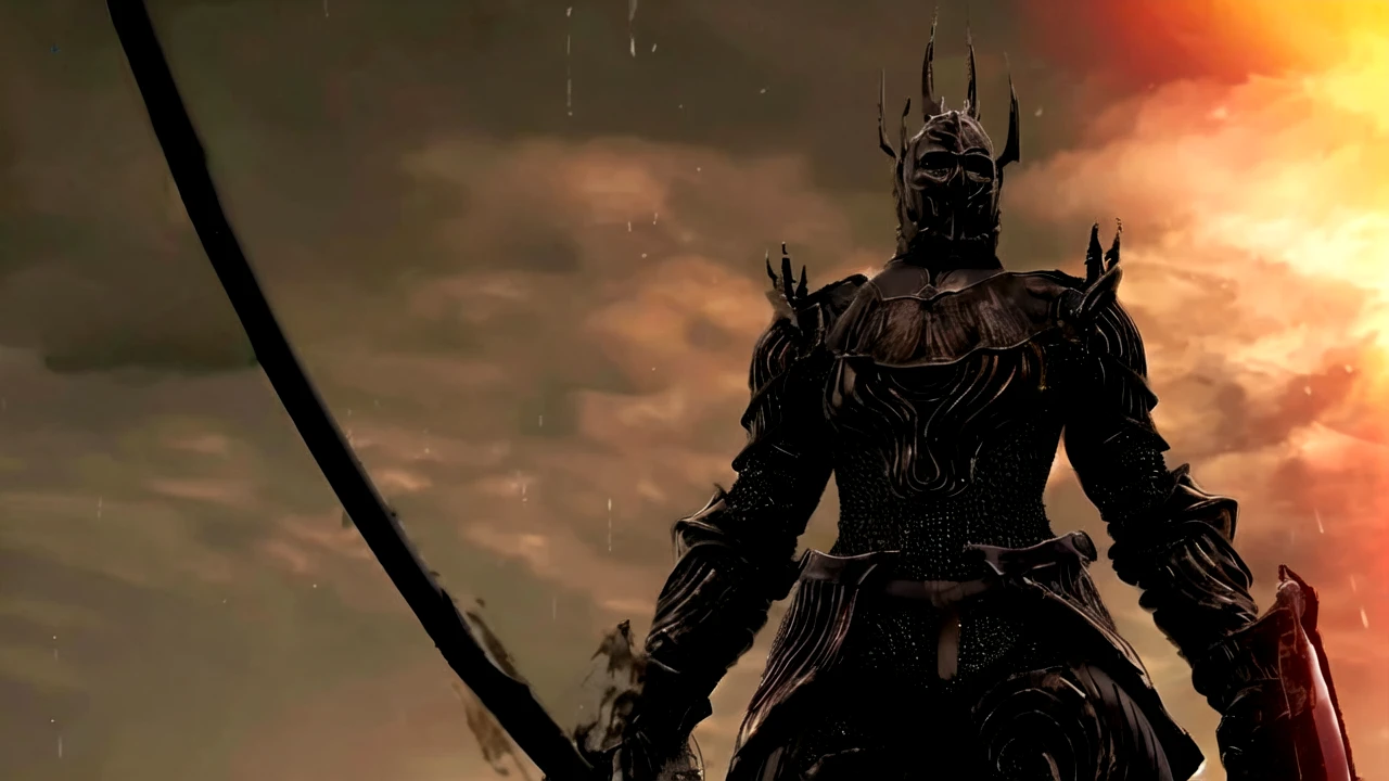 a knight in all black armor, extremely detailed, highly detailed muscular thicc body, huge bouncy breasts, thick strong thighs, 