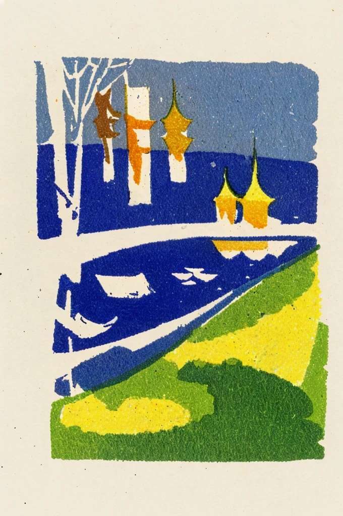 
Watercolor Wat Phra Kaew, Thailand, no letters