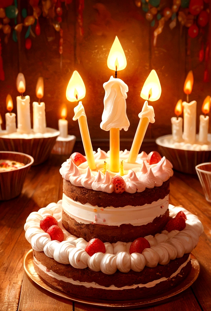 (((number 4 shaped candle))), masterpiece, best quality, ((three-tier birthday cake), colorful and joyful
chibi, perfect composition, perfect painting composition, creative poster, cute, (really delicious anniversary celebration cake decoration), ((clean table)), (best quality: 1.2), (super detailed), (Realistic: 1.37), (HDR), (Vivid Colors), (Portrait of a), (Warm, Bright Tones), (Soft, Diffuse Lighting), Food, Niji Style, More Details XL