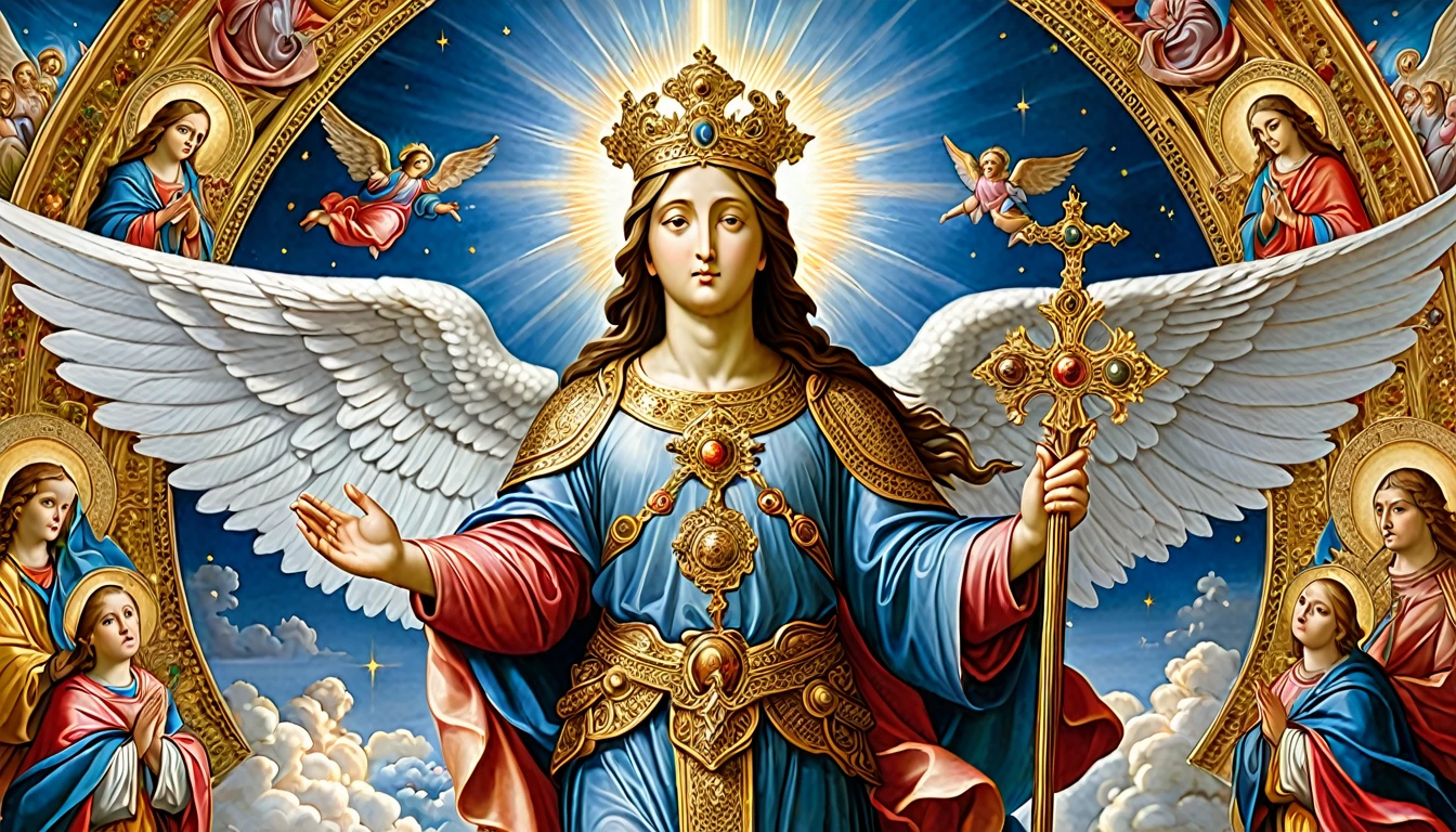 religious art, guardian of Heaven, masterpiece, extremely detailed art, perfectly executed