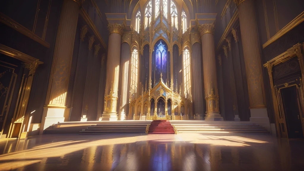 There is a big room,Rolling out the red carpet,There is a big window, decadent The Golden Throne Room, library of ruina Concept Art, Gothic Epic Library Concept, exquisitely designed The Golden Throne Room, The Golden Throne Room, cyberpunk cathedral, Gorgeous border + Concept Art, 8 k high detail Concept Art, award winning Concept Artist, Infinite Celestial Library, Concept Arts, Futuristic Palace, Entering the Etheric Realm