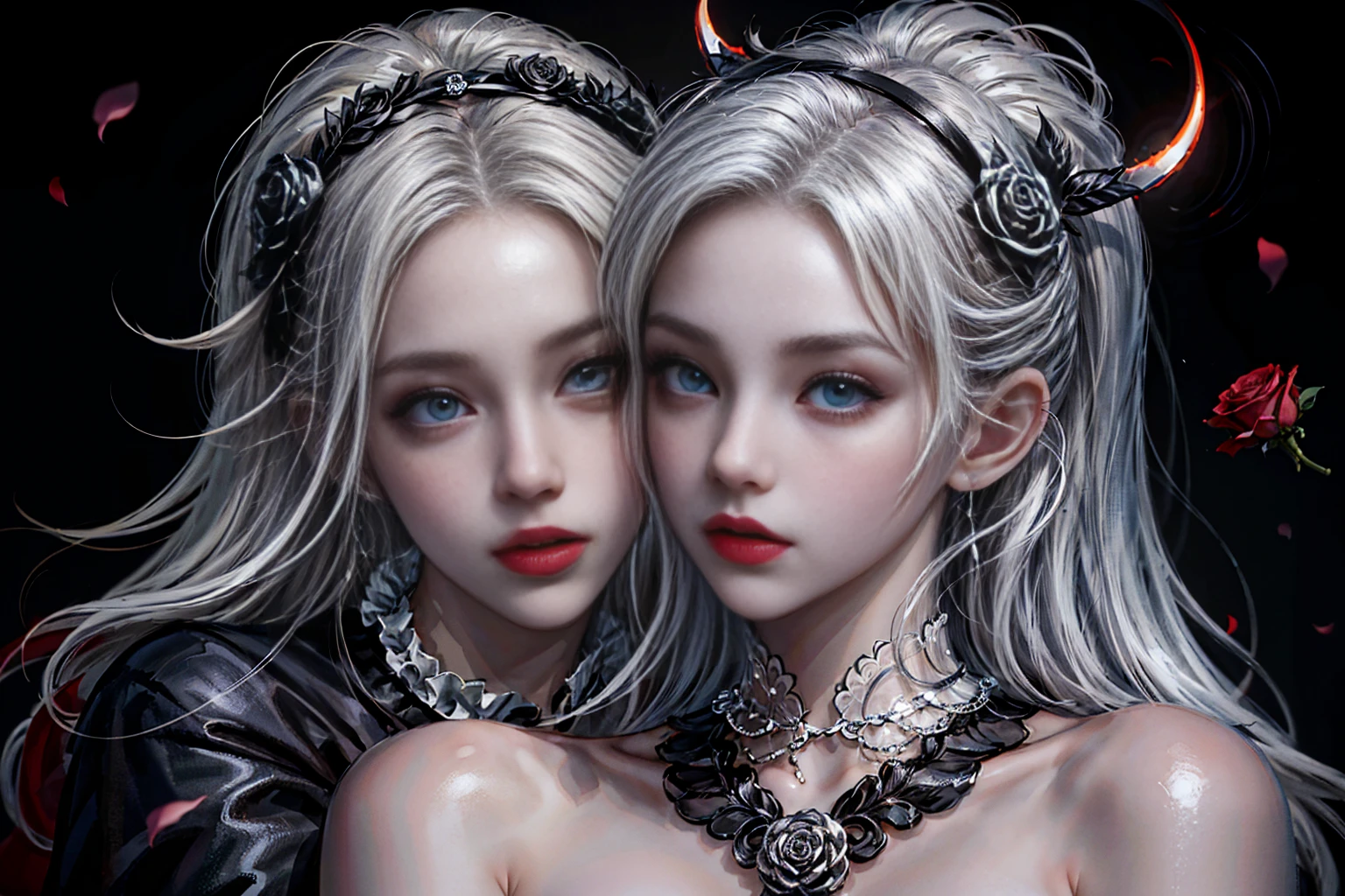 Death Note, Ryuk shinigami hugs beautiful Misa, anime style