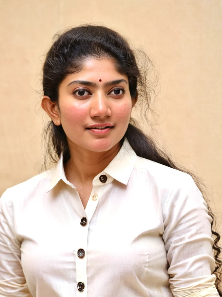 Sai pallavi in shirt all buttons removed