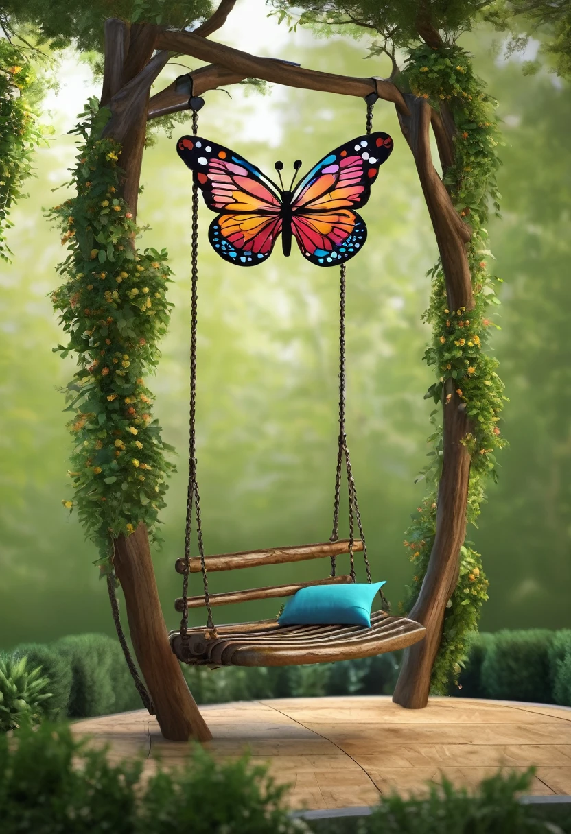 giant butterfly inspired swing, realistic