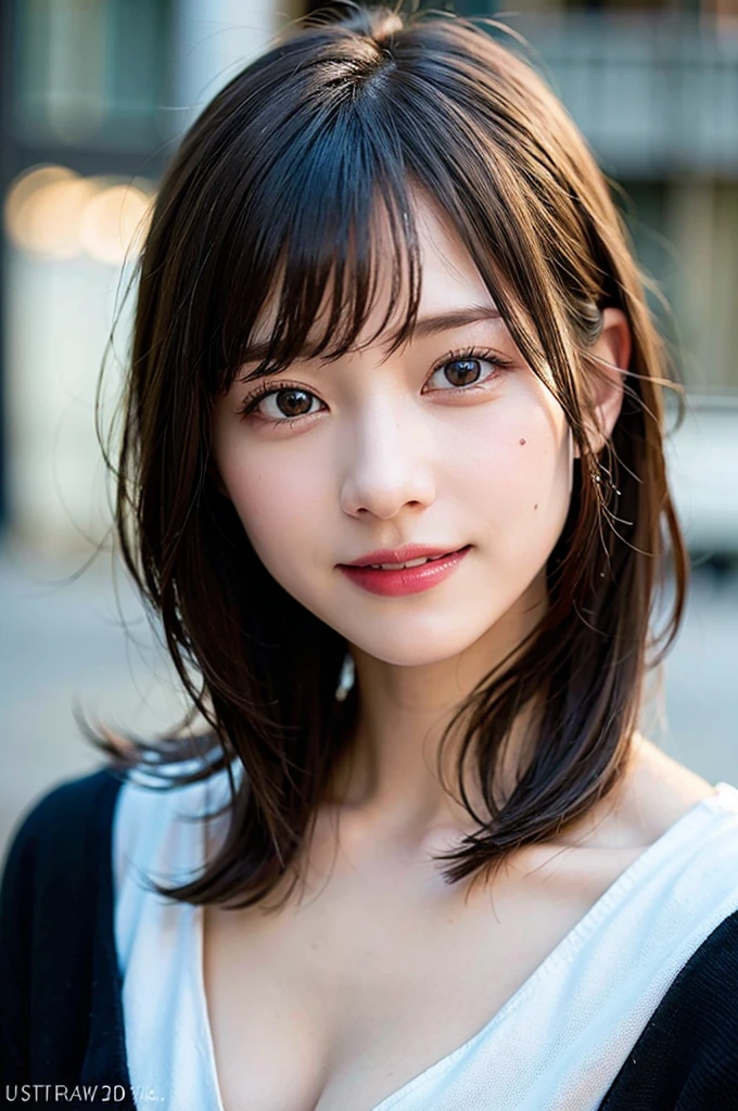 (8K, Raw photo:1.2), Detailed face and eyes, highest quality, masterpiece, ultra-high resolution, (realistic:1.4), very detailed, professional lighting, black hair, toothy smile, View your audience, Soft cinematic light, Hyper-detailing, Sharp Focus