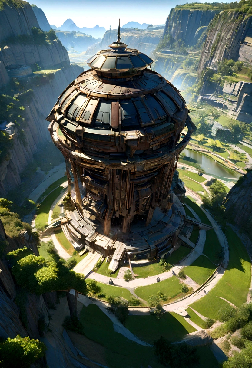 Stunning conceptual artwork，Depicting traditional landscapes in 8K resolution、It has super cool and surreal sci-fi elements.。The image is full of dramatic and atmospheric lighting.、Ray-traced ultra-detailed 3D environments。This scene、Deep shadows bring out the ultra-detailed features that are popular in 4K UHD ArtStation、Creating Lighting Effects。The central focus is、the design emphasizes the futuristic machinery within the rural landscape.、Adding appeal to images。Unrealistic Engine 5 rendering、Enhance your viewing experience、This is truly a masterpiece.。