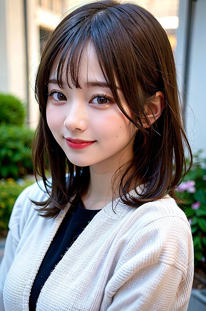 (8K, Raw photo:1.2), Detailed face and eyes, Best Quality, 超A high resolution, highly detailed, masterpiece, Cute Girl, huge laughing, View your audience, Soft cinematic light, Hyper-detailing, Sharp Focus, High quality, black hair, bob cuts, 