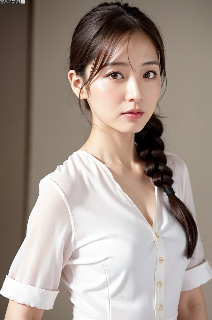 Mature Japanese,ponytail,Office Clothes,Age 35,Erotic style,So cute,whole body,Perfect face with soft skin,Gorgeous long brown hair,8K resolution,Ultra-realistic,Super detailed,high quality,Erotic beautiful Japanese woman in fashionable clothes,(Look at the viewers)