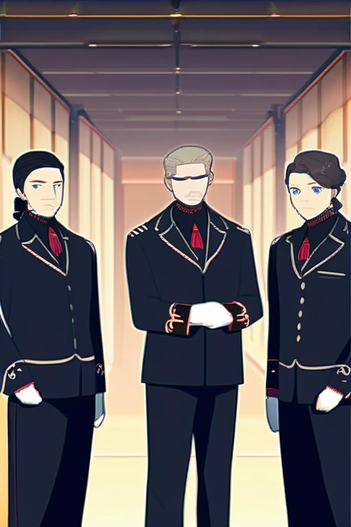 ((Лучшее качество)), ((шедевр)), (подробный), Anime guy in black, with two