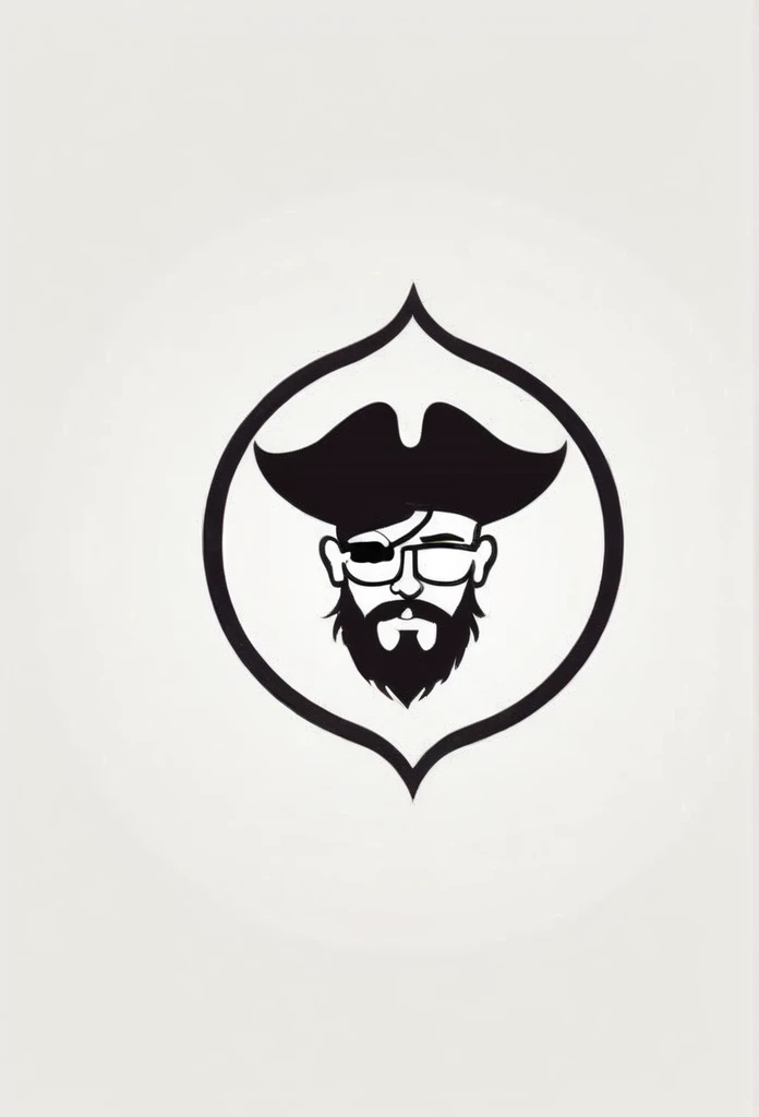 A cafe logo with a stylish pirate concept. A very cool, chic and modern design. The background is white.