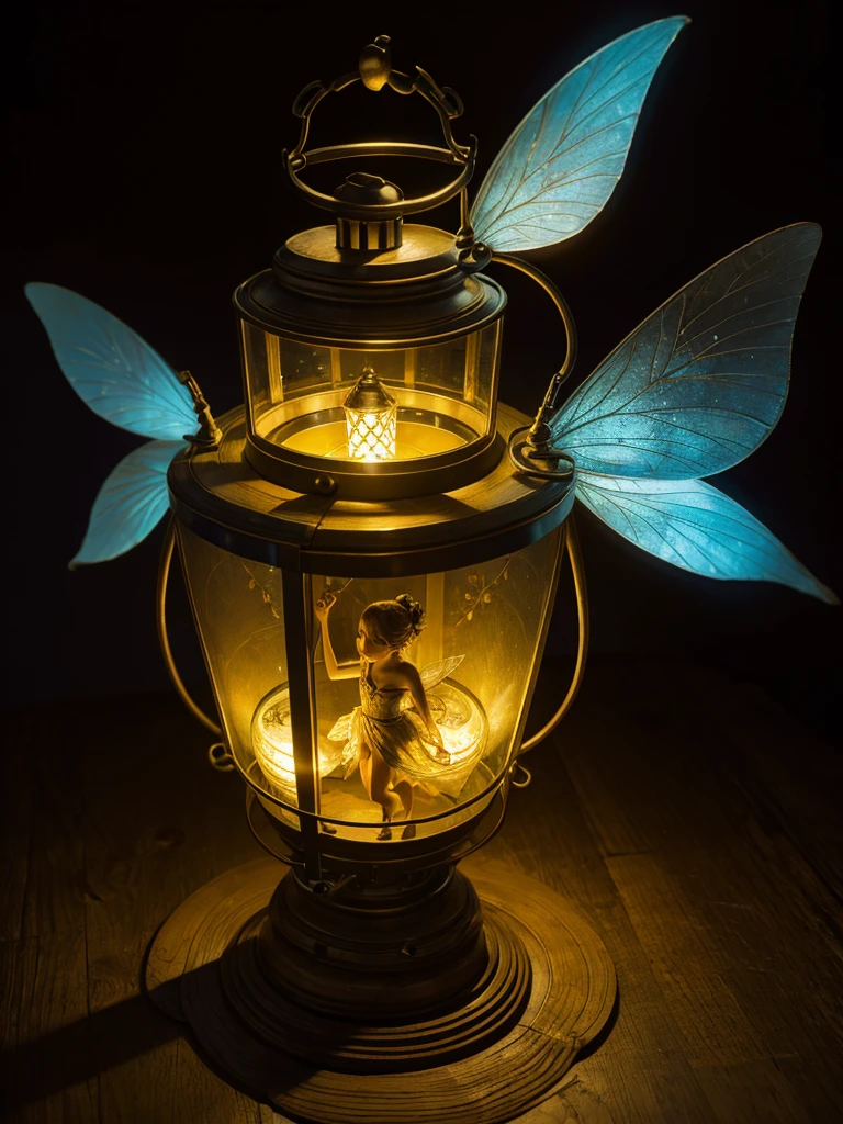 An ancient lantern with a fairy girl inside to create light.