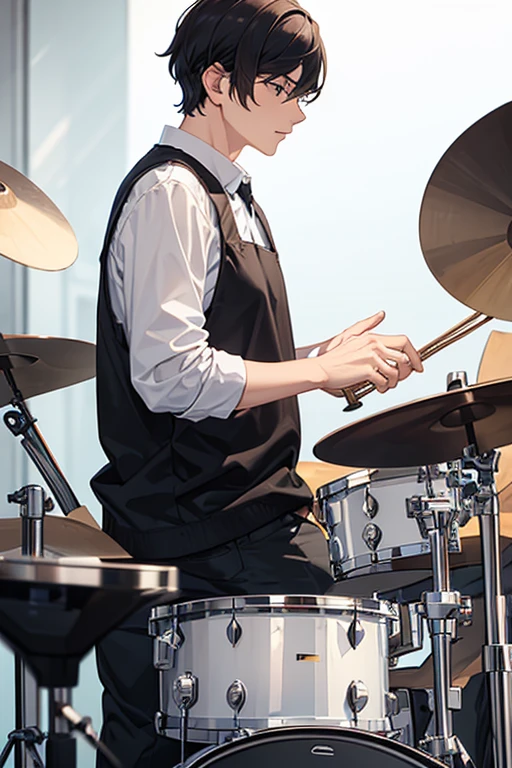 A person playing the drums