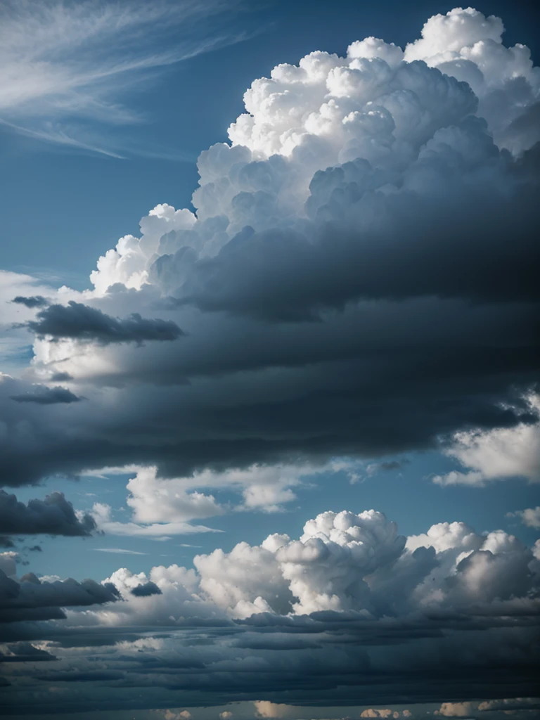 Gray sky with beautiful clouds