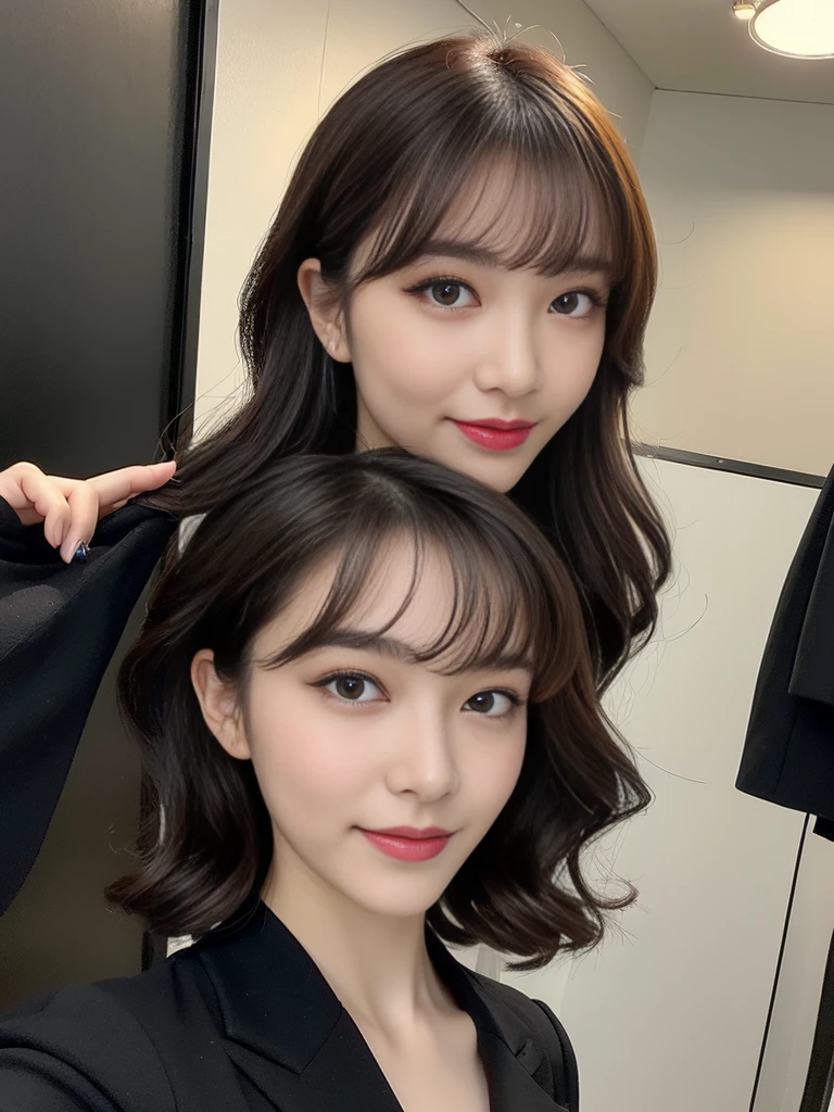 (One Woman:1.5)、Highest quality、Super detailed、4K、Japanese、Captivating beauty、Attractive adult woman、One pretty woman、one cool girl、一人のevil女、brainwashingされた、brainwashing、Fallen into evil、Grin、邪evilな表情、邪evilな笑顔、evil、Brown Hair、Wavy Hair、Swept-apart bangs、Heavy makeup、Heavy makeup、Sharp Eye、Hollow Eyes,Half-closed eyes、Hollow Eyes、purple eye shadow、Black lipstick、Black lip gloss、suit、Black jacket、blouse、Black tight skirt、night、In the office、Have lipstick