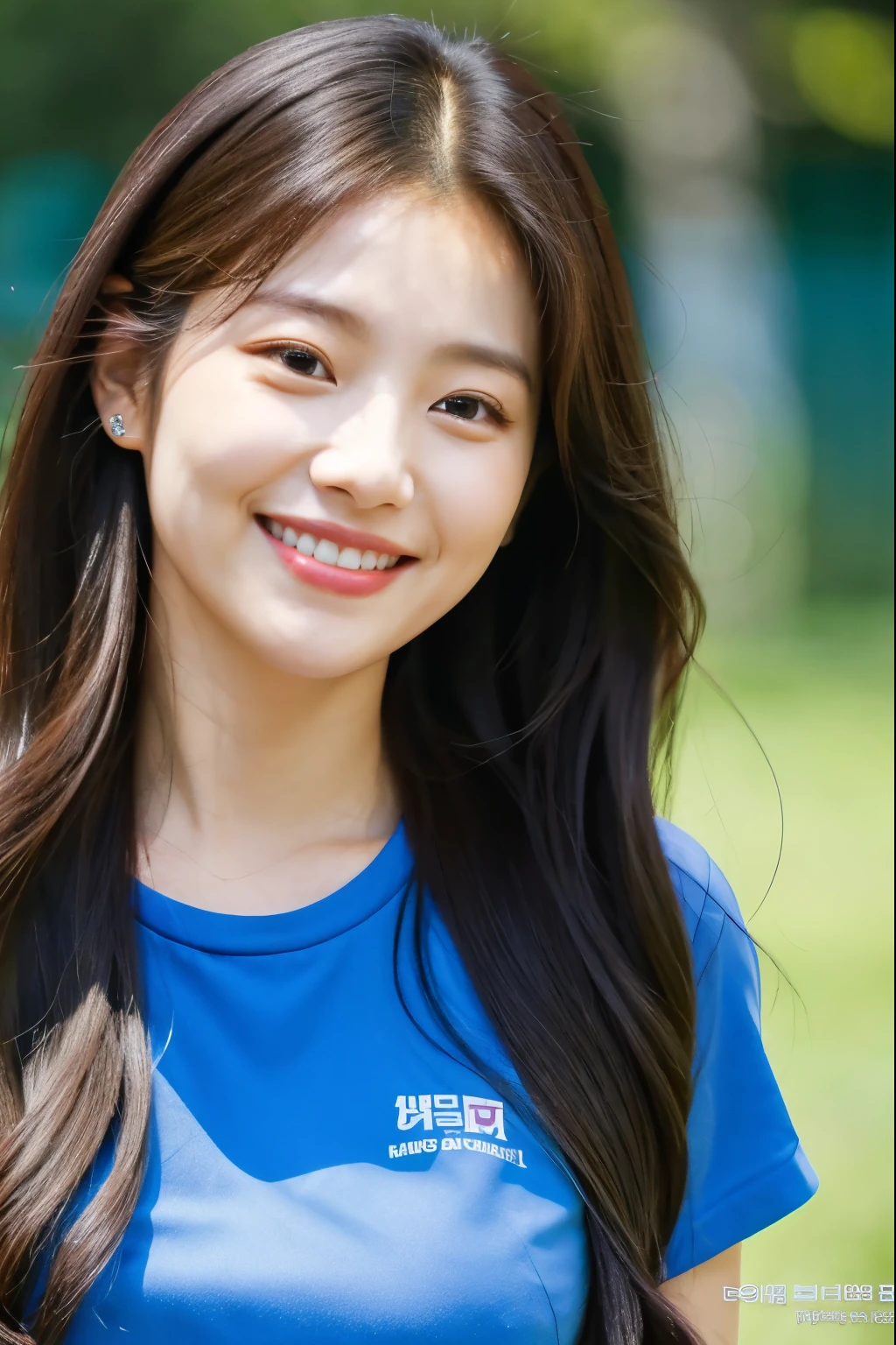 a close up of a woman with long hair wearing a blue shirt, kim doyoung, jaeyeon nam, tzuyu from twice, bae suzy, wan adorable korean face, beautiful and smiling, jinyoung shin, lee ji - eun, lee ji-eun, headshot profile picture, taejune kim, park ji-min, sha xi, heonhwa choe