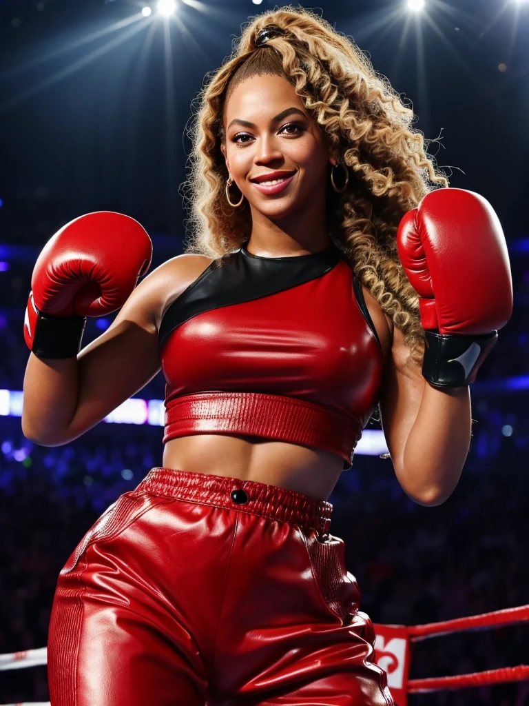 Beyonce, beautiful, , boxing in and red boxing gloves big