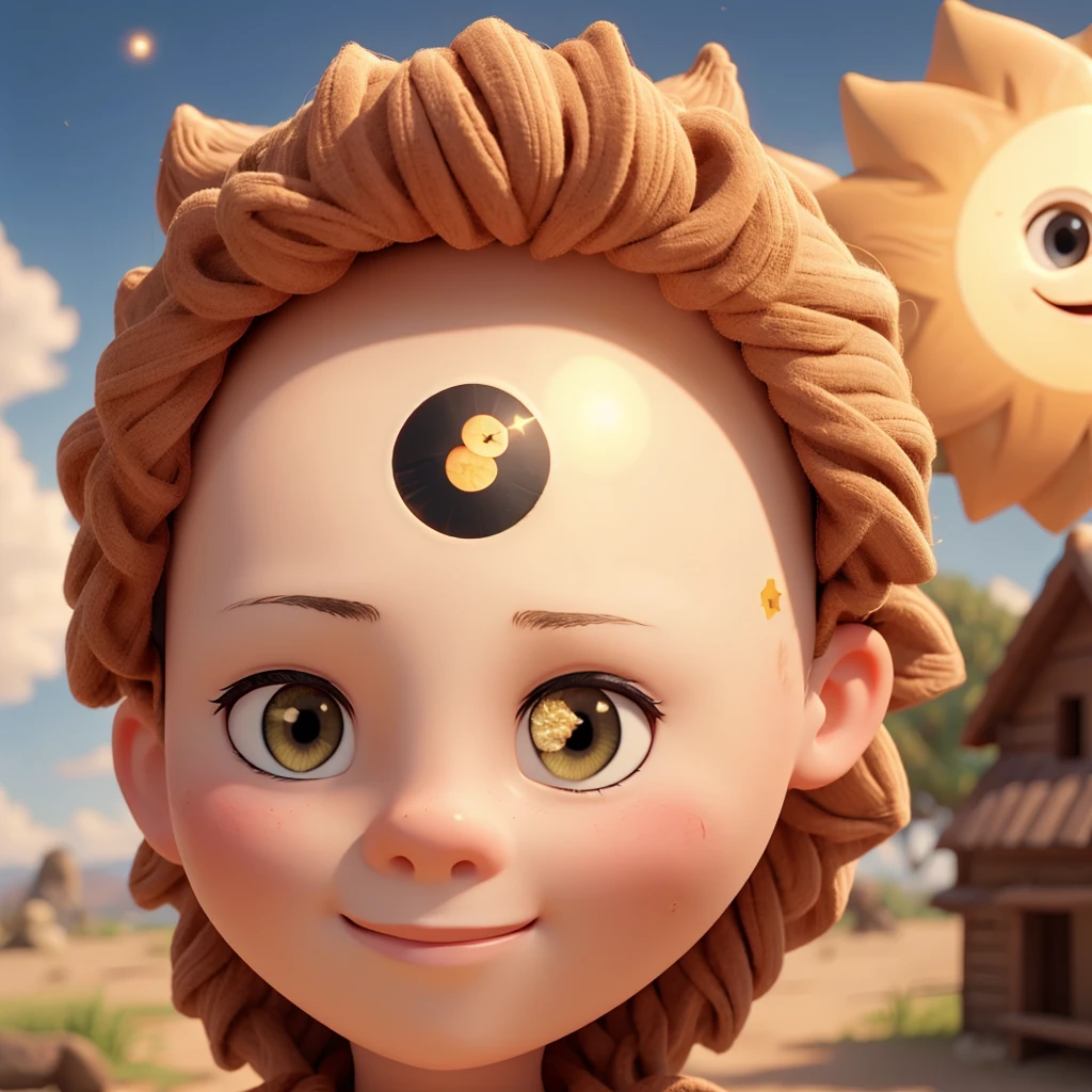 Sun with a face and star with a face
