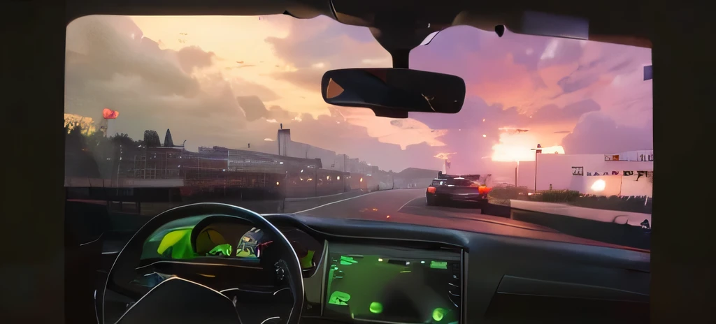 like this, But change details about cars coming in the opposite direction.