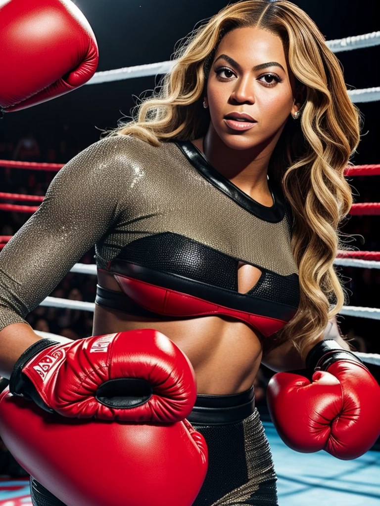 Beyonce, beautiful, , boxing in and red boxing gloves big