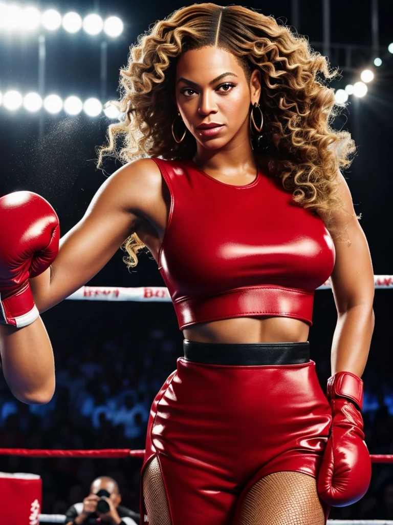 Beyonce, beautiful, , boxing in and red boxing gloves big