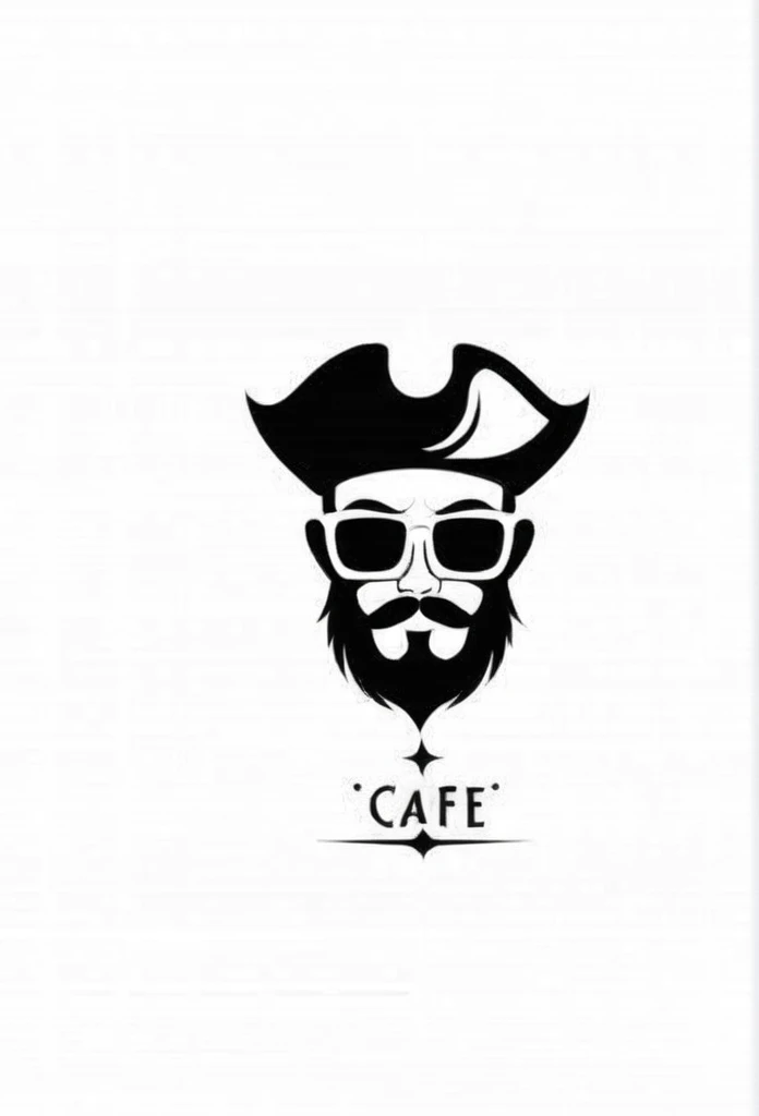 Cafe logo with the concept of stylish pirates

It's a cafe mug drink
have something reminiscent of a pirate in one's mind

Pretty cool
chic and modern design

White background