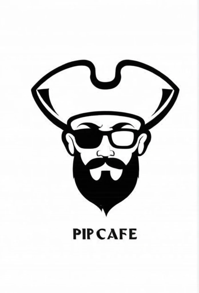 Cafe logo with the concept of stylish pirates

It's a cafe mug drink
have something reminiscent of a pirate in one's mind

Pretty cool
chic and modern design

White background