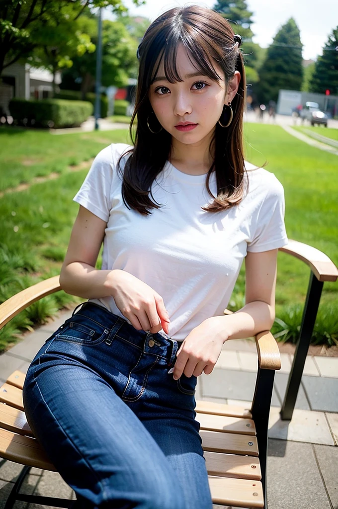 Movie stillovie Photos、Breathtakingly beautiful score_9、score_8_up、score_7_up、BREAK、8K、masterpiece、high quality、Long Hair、necklace、Hoop Earrings、Thigh straps、Shirt and jeans、pores、Lying on a Comfy Chair、garden、Very detailed、Detailed skin、Depth of written boundary、film グレイン、Very detailed、Detailed skin、Depth of written boundary、film グレイン、。Award-winning、Professional、Very detailed。35mm Photography、film、Bokeh、Professional、4K、Very detailed。浅いDepth of written boundary、Vignette、Very detailed、big budget hollywood movie、Bokeh、CinemaScope、Moody、Spectacular、Gorgeous、film グレイン、granular
