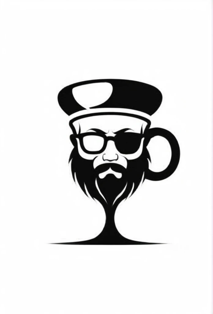 Cafe logo with the concept of stylish pirates

It's a drink in a mug in a cafe
have something reminiscent of a pirate in one's mind
cuttlefish, etc

Pretty cool
chic and modern design

White background