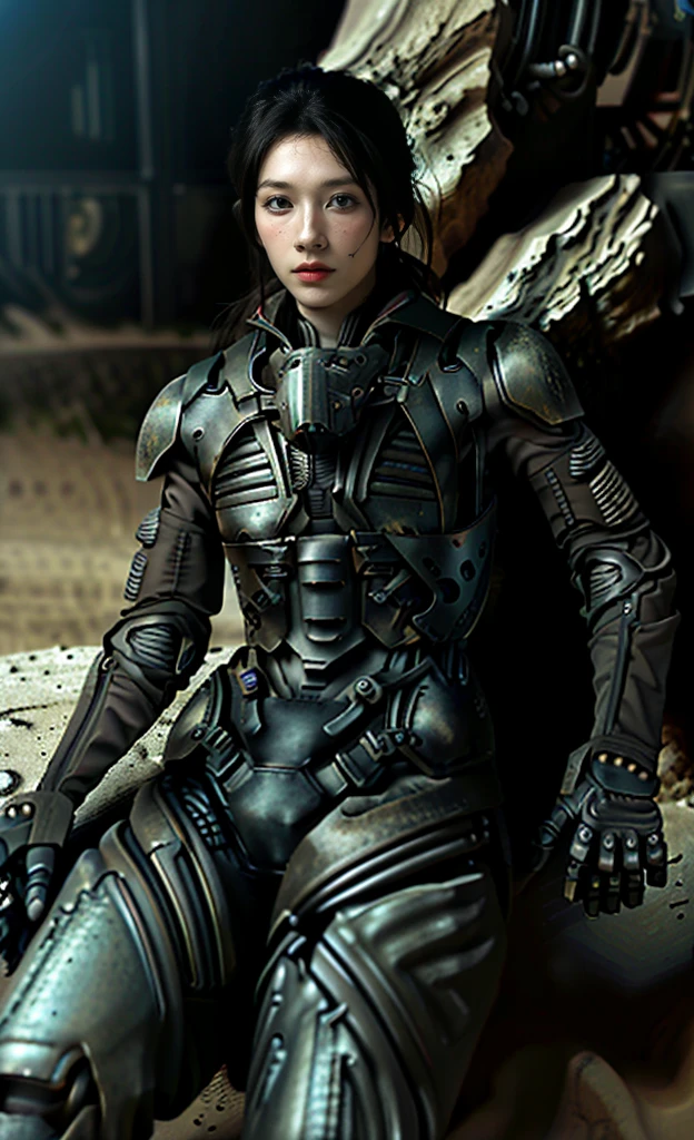 Steampunk,Surreal,Ultra-high resolution,8K,Realistic photos,(Angel type mechanical suit:1.2),Mechanical Wing,Heavy weapons,Original texture,leg,Japanese female soldiers,(Pretty Face),((Surreal All Textures)),((Exquisite details)),strong artificial intelligence，Presenting realistic details,weathered,full-body shot,Ultra-clear effect,Hydraulic Cylinders,Shot with Fujifilm X-T30+night. HDR10, 