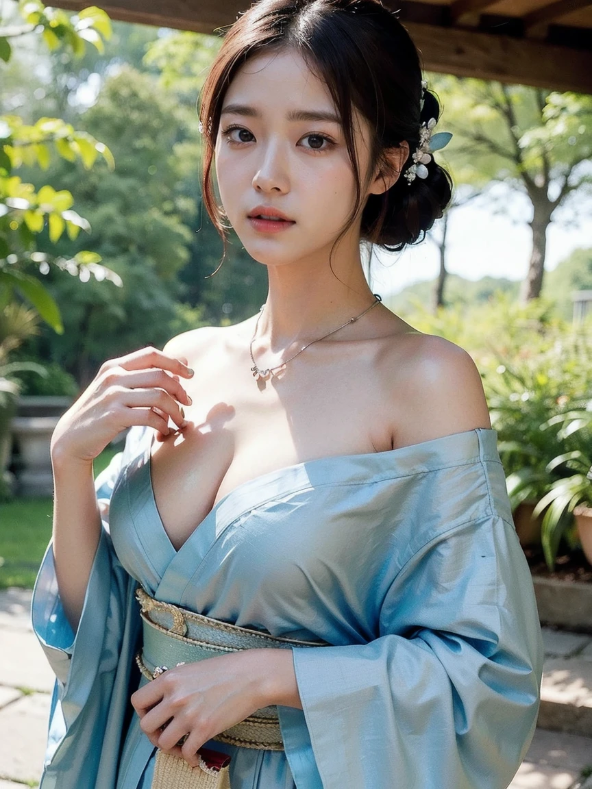 ((upper body)),((nude)), ((medium breasts)), ((medium breasts)),((wearing necklace)),((naked)),((nudes)),((nude)),(realistic, photo-Realistic:1.1), closed mouth,, ((pubic-hair)),{{Beautiful and detailed eyes},Detailed face, detailed eyes, slender face, real hands, cute Korean girlfriend 17 year old girl, perfect model body, looking at camera, sad smile, dynamic pose, furisode, kimono, shrine, hatsumode , medium breasts, cosmetics advertising model, her one girl is walking,Realism,Portrait,souryuuasukalangley