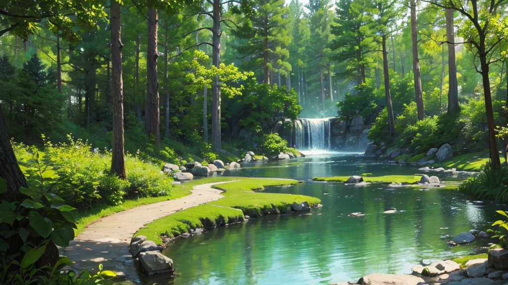 ((Highest quality)), ((masterpiece)), (detailed),Forest Nature Calm
