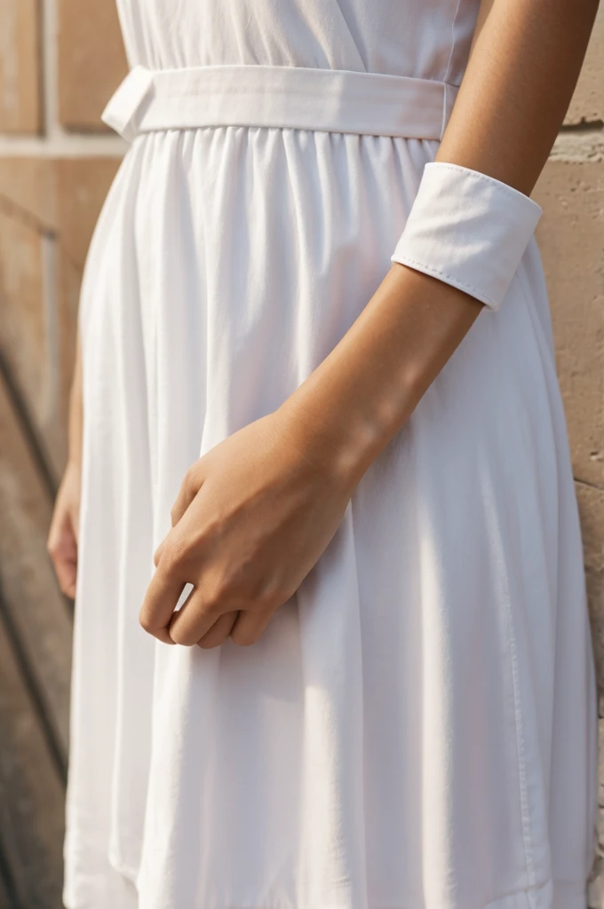 Girl with white bracelets