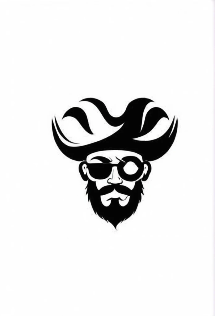 Cafe logo with the concept of stylish pirates

The pirate's head hat is mugged

Pretty cool
chic and modern design

White background