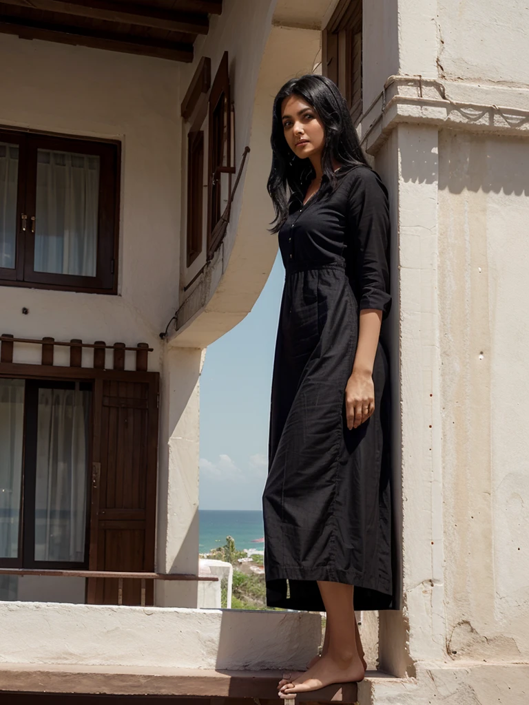 Amira, 1girl, solo, ((Sudanese woman)), consistent face and body, ((MILF)), ((30 years old)), (mature), ((slim)), ((Sudanese face)), (Sudanese nose), (Sudanese lips), short hair, upper body and upper legs, (background: Souk El Had), BREAK, (wearing stylish loose-fitting.)