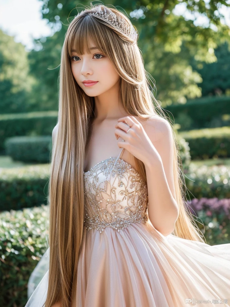 ((whole body))　(big 1.4)　Beautiful Fantasy Girl　((Highest quality)), ((masterpiece)), (Get used to it), Perfect Face　(1 Girl)　(French)　(she is 、The cutest teen in Fran　((Highest quality)), ((masterpiece)), length blonde hair 　length, 輝く茶colorの髪,Golden Silky Hair, Straight Brown Hair, length blonde straight hair, Perfect Silky Straight Hair, Straight Brown Hair, length blonde hair, sheの髪は長くてまっすぐだ, detailed length blonde hair　((big 1.4))　Super Long Hair down to the ankles　((Neat bangs　The neatly trimmed bangs are princess cut and cover the entire forehead......))...　明るい深紅colorの唇　good, Anatomically correct hand　Thin fingers　Anatomically correct5本の指　Sexy professional makeup　Beautiful French girl face, French facial features, Long Hair shiny Long Hair, length, 輝く茶colorの髪, length, Straight Brown Hair, sheの髪は長くてまっすぐだ, Super Long Hair girl, Silky Hair, length blonde hair, Silky Hair, length, Flat Hair, Silky texture, Long Hair, length, Flowing brown hair, thin and shiny hair　Anatomically correct、White beautiful human skin and detail of hands and fingers　Beautiful Eyes　Mouth Details　the corners of the mouth rise slightly　Cool look　　(眉毛のcolorは濃い茶colorです)　　(黄color dress posing for a picture, Disney Portraits, tumbler, What it is？, wearing organza gown, dressed beautiful gown, lady using 黄color dress, color: 黄color, A woman wearing a sparkly floral dress, elegant 黄color skin, gown, Fantasy Dress, Formal Wear, light 黄color　beautiful gown, 黄color theme　)　(A church with high quality stained glass..)　(she&#39;Random Pause)　(Random model standing pose)
