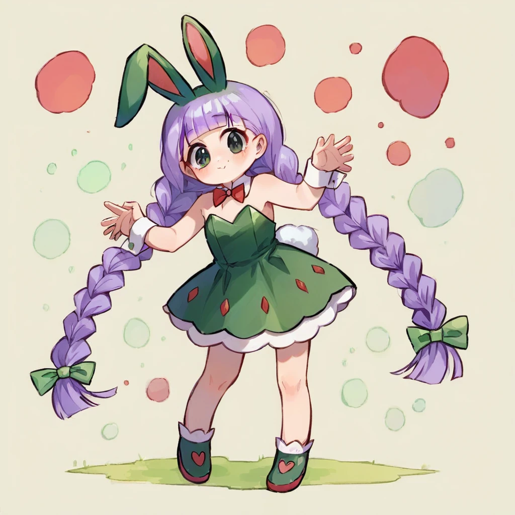 masterpiece, ultra detailed, 8K, full body shot,, a girl, kawaii, light atmosphere, (Cute a girl:1.5), (a girl with,pale purple hair, wavy two braids, blunt bangs hair, green and black eyes, Bright red bunny girl costume, sexy pose while winking and Throw kiss,portrait
:1.4), anime visual, (tilt head:1.3), extremely delicate face, realistic lighting and shading, (an extremely delicate and beautiful art:1.3),a girl pale purple and twin braids and blunt bangs hair,green eyes, the girl is holding a sign that says "Not for show", maid uniform,