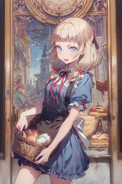 (perky chest:1.2), (pointed chest:1.2),(((Black Tunic:1.3))),(((cakes and bread in the basket),Cute and beautiful girl,Cute round face,Cute smile,with blush cheeks,Red Lip,a girl 22 years old, nsfw:1.2, beautiful body:1.3), shinny skin, BREAK, ((alice in the wonderland:1.3, cute, kawaii, lovely, funny, a girl falling down from sky:1.3, girl flying in sky:1.2, girl floating in air:1.3, rolling upskirt by wind:1.5, (with sparkling eyes and a contagious smile),open mouth, Looking at Viewer, surprised, putting hands on crotch over the skirts:1.35)), BREAK, ((floating things as follows:1.3, PlayingCards, Trump, tea cup, tea pot, tea spoons, pocket watch:1.3, lip sticks, candies:1.2, cookies, jam bottles, classical door_keys)), ((long purply_Blue dress :1.5, wearing long flaired skirt:1.3, the skirt is blowing:1.3, cute White Apron, black stockingedium long platinum-blonde hair:1.2, twin tail hair:1.6, tied hair with a large ribbon), (Blue eyes, bright pupils with highlights, detailed eyes), (lying down on your back:0.7, spreading legs with rising up straight:0.7), sexy posture, fantastic colorful art, (fantasy art:1.2, wondered images), ((correct anatomy:1.5, perfect anatomy:1.3, correct hand, small foot:1.2)),
