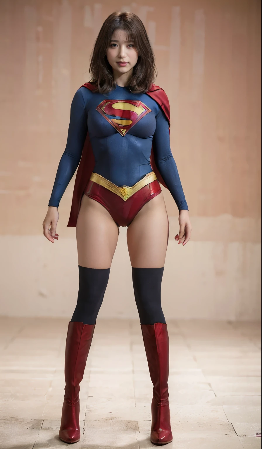 No background、(((Sweating profusely))).(((Beautiful legs in black tights.)))、(((Legally express the beauty of your smile)))、((((Make the most of your original images)))、(((体にぴったりフィットするSupergirl Costume)))、(((Supergirl Costume)))、(((short and beautiful hair)))、(((suffering)))、(((Please wear black tights....、Wear red boots)))、((Best image quality、8K))、((Highest quality、8K、masterpiece:1.3))、(((Preserve background )))、Sharp focus:1.2、Beautiful woman with perfect figure:1.4、Slim Abs:1.2、Wet body:1.5、Highly detailed face and skin texture、8K